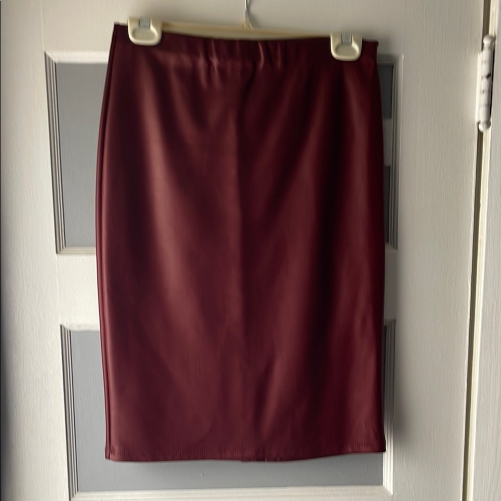 Charlotte Russe Burgundy Knee-Length Pencil Skirt for Work